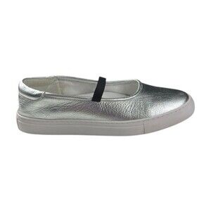 Seychelles Moon Child Metallic Leather Upper Mary Jane Style Flats Silver Size 9